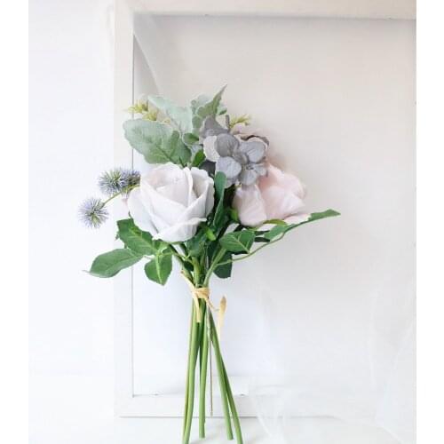 INS 32CM 5pcs/set Rose Hydrangea Bunch Wedding Home Decoration Artificial Flowers Artificial Flowers