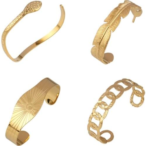 Stainless Steel Classical Snake Bohemia Bangles for Women Miami Boho Thick Charms Bangles Gothic bracelet Gift Fashion Jewelry