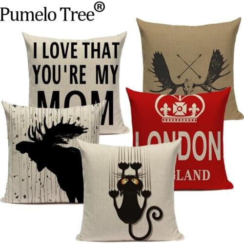 Cartoon animal cushion cover Cat Pillow Case Linen Decorative for Chair Bedroom Sofa Home Pillow Cover Dropshipping cushion