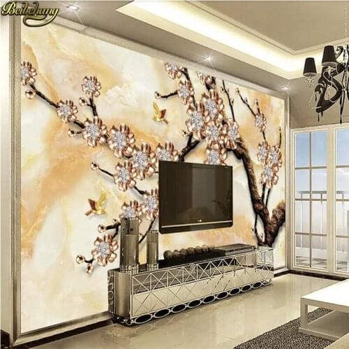 Beibehang Custom wallpaper mural European marble jewelry tree TV background wall papers home decor papel de parede 3d wallpaper