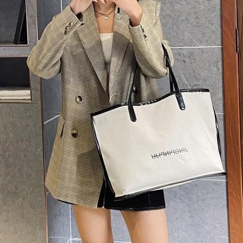 Casual Women Solid Shoulder Bag Fashion Female Canvas Portable Handbags High Quality Large Capacity Tote Bags Sac A Main#g3