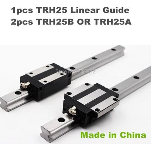Precision rail 1PC TRH25 Linear guide 200 300 350 400 450 500 600mm + 2PCS TRH25B Block or TRH25A Flange Block for CNC parts