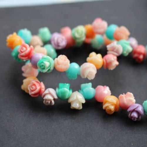 20pcs/Lot 8mm 10mm 12mm Rose Double Colored Artificial Coral Beads Fashion Beads Multi-color for Jewelry making DIY accessoires