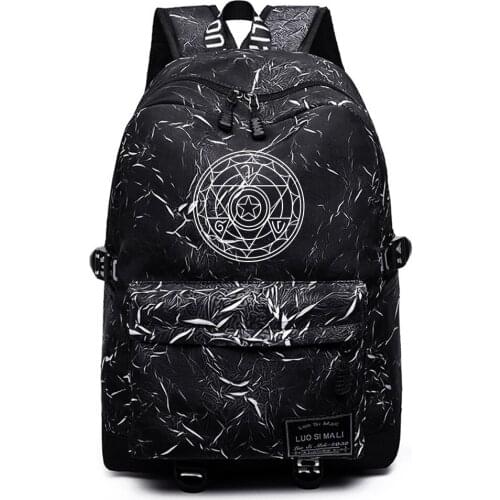Anime Fullmetal Alchemist Mochila Backpack Teenger Schoolbag High Quality Casual Packsack Unisex Student Travel Laptop Bag