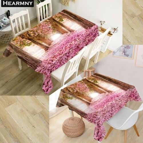 HEARMNY 3D Tablecloth Forest Oxford Cloth Dust-proof Rectangular Table Cover For Party Home Decor 100X140cm140X140cm