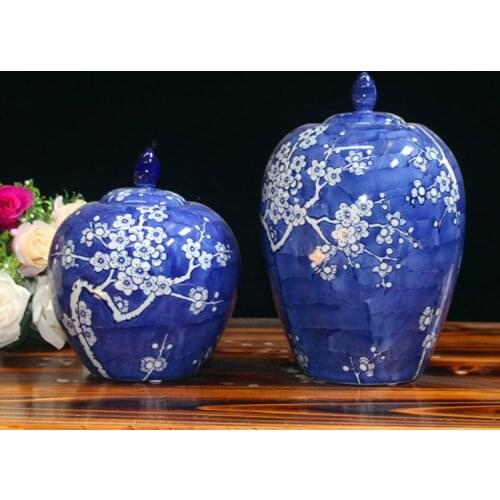 Jingdezhen Traditional Craft Ceramic Storage jar Decoration jar Soft Decoration Ornaments blue white porcelain Ceramic jar vase