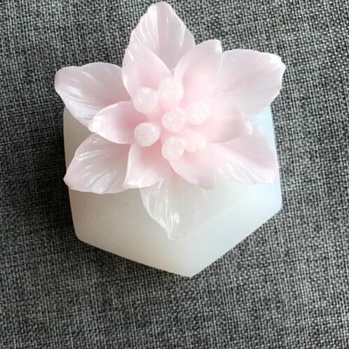 Three-dimensional 3D flower silicone mold DIY fondant cake, epoxy resin / scented candle / plaster and other jewelry accessories