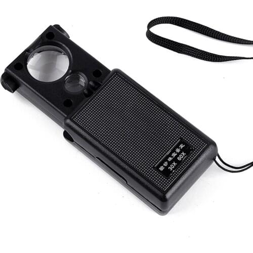 Magnifying glass high-definition high-definition led handheld mini portable folding jewelry identification with light