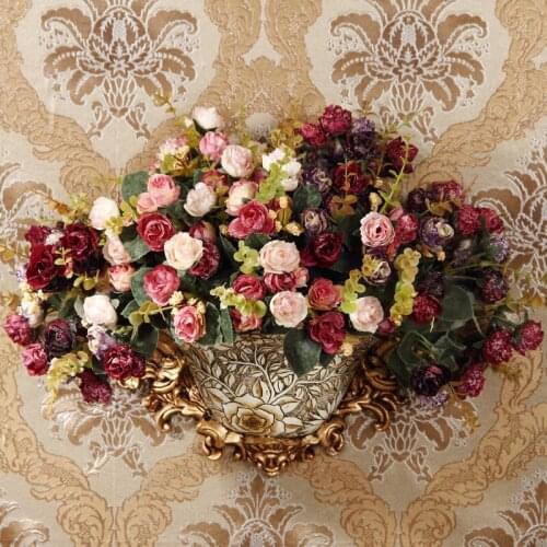 Resin hand-painted wall-hanging vase European style retro wall-hanging living room bedroom wall-hanging pastoral American rural