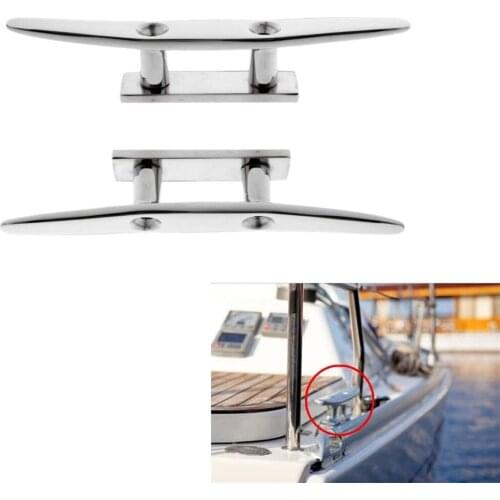 1 Pair 8" Stainless Steel Rope Cleat for Sailing Yacht Marine Boat Mooring