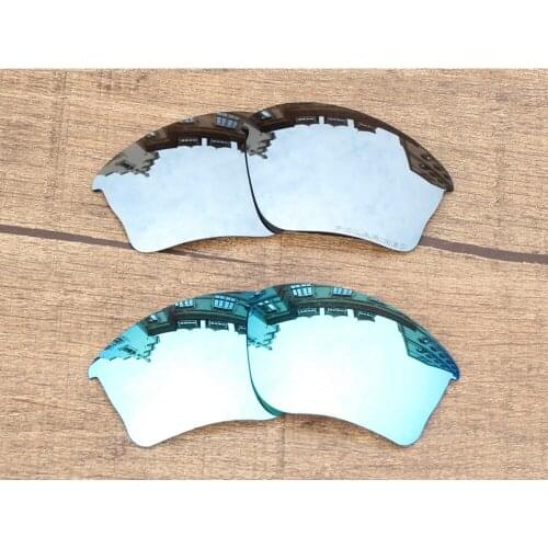 Vonxyz 2 Pairs Ice Mirror & Chrome Mirror Polycarbonate Replacement Lenses for-Oakley Half Jacket XLJ Frame