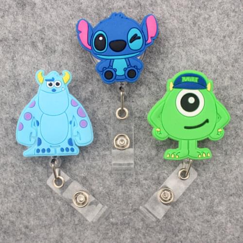 Cute Cartoon Blue Mouse Retractable Badge Reel For Nurse&Doctor Card Holder Office&Hospital Supplies Boy&Girl Name Card