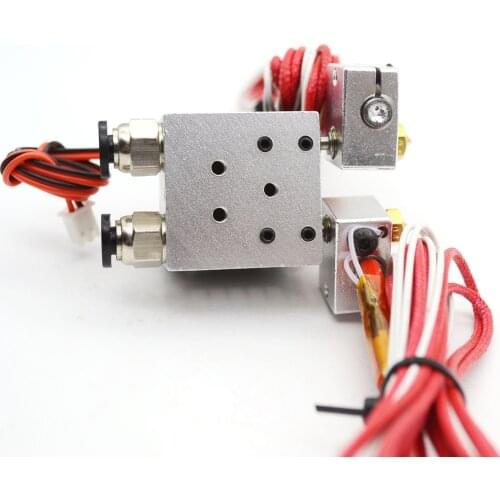 3D printer part Dual extruders 0.4mm 1.75/3mm Double Nozzle Remote full Kits metal j-head Extruder compatible for e3d v5v6 parts