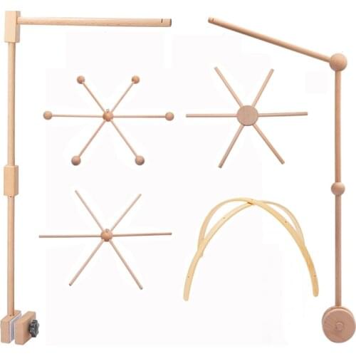 1 PC Baby Wooden Mobile Hanger Mobile kit Crib Mobile Hanging Frame Bed Toy Decoration DIY Crafts Photography Props Newborn Gift