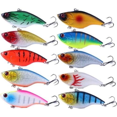 10pcs Vibration Fishing Lure 7cm 18g Sinking VIB Lure Artificial Wobbler Lipless Crankbait for Bass Pike