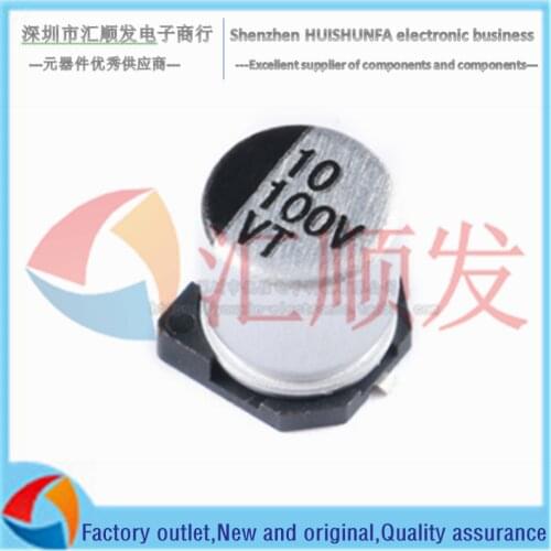 10PCS!!! High quality SMD aluminum electrolytic capacitor 100V 10UF 6.3*7.7mm SMD electrolytic capacitor