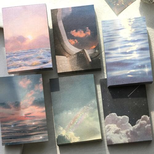 100 Sheets/pack Creative Stars Sky Cloud Moon Loose Leaf Decoration Memo Pad Colors Sticky Notes School Office Memo Note