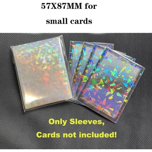 200pcs/lot Broken Gemstone Glass Laser Flashing Card Film Holographic Idol Photo Card Sleeves For Small Cards Protector