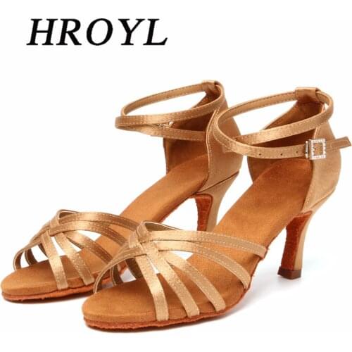 2020Hot Selling Womens Tango/Ballroom/Latin Dancing Shoes Heeled Salsa Professional Drill buckle For Girls Ladies 5cm/7c