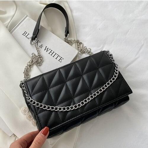 2021 Fashion Plaid Crossbody Bags for Women Chain Strap Shoulder Bag Designer Handbags and Purses Casual Ladies Messenger Bags