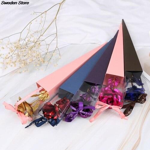 24k Gold Foil Rose Flower Long Stem Golden Dipped Flower Handcrafted Handmade Rose Flower Valentines Day Gift