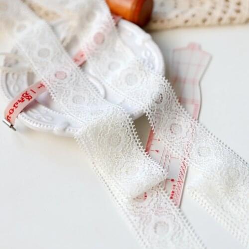 3 Meters Creamy Yellow Elastic Lace Trims Applique Costume Trimmings Home Textiles Sewing Stretchy Lace Fabric 3.5cm Width