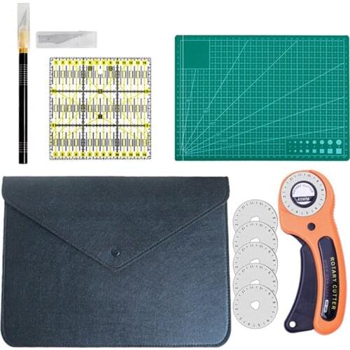 LMDZ 5Pcs Sewing Kit Set Clothing Hand Cutting Knife Set Patchwork Cloth Knife Patchwork Ruler DIY Sewing Quilting Leather Tools