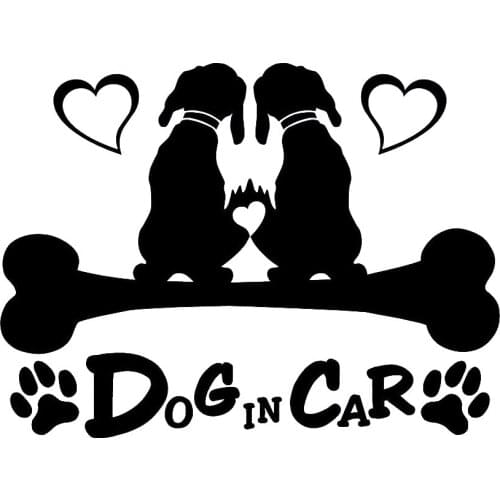 20cm wide Dog In Car Love Die Cut Car Sticker Cute Window Rear windshield Decals Waterproof Vinyl Modern Hot Selling L177
