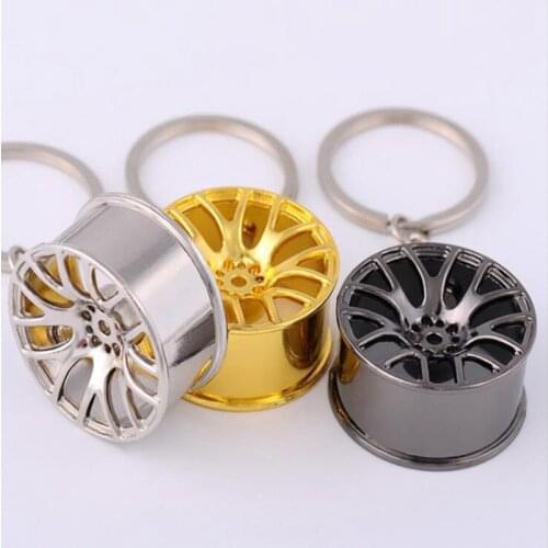Alloy Wheel Rim Keyring Keychain Car Tuning Toy Fit Wheel Rim Keychain Metal Car Model Toy Auto Part Car Keyring Key Chain Ring