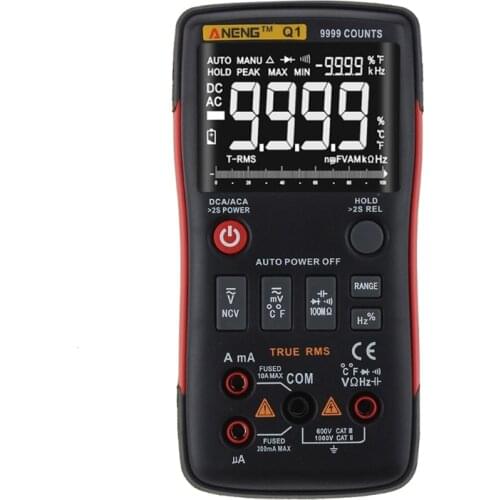 Q1 True-RMS Digital Multimeter Auto Button 9999 Counts Analog Bar Graph Tester Digital Multimeter