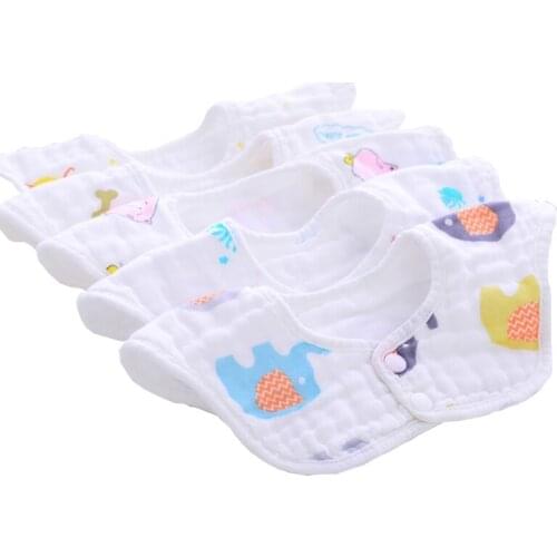Baby Gauze Bib Infant Ccarf White Color Kinds Safe Muslin Pinafore 6 Layer