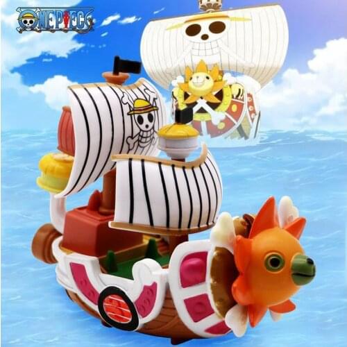 Action One Piece Boat THOUSAND SUNNY Car Decoration Garage Kit Anime One Piece Luffy Model Cake Decor Staw Hat Crew Boat Gift