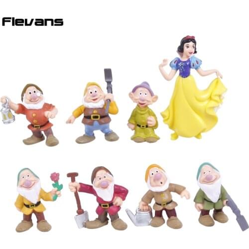 New Snow White and the Seven Dwarfs PVC Figures Toys Cake Topper Kids Toys Gifts 8pcs/set