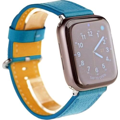 Leather Strap for apple watch band correa watch 44mm 40mm 42mm 38mm iwatch series 6 SE 5 4 3 2 1 Lychee Classic bracelet