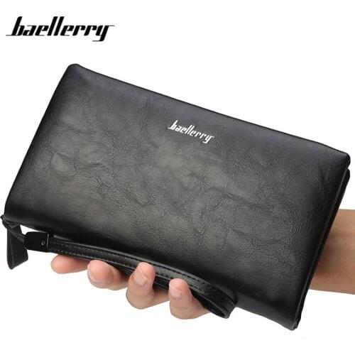 Baellerry Big Wallet For Men Soft Mans Wristband Business Clutch Large Capacity Long Male Purse Card Holder Phone Pocket