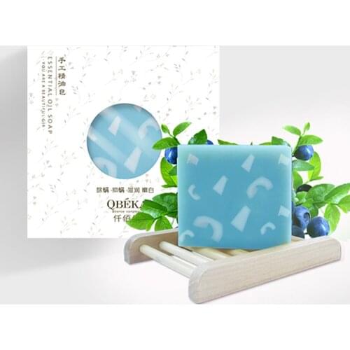 Organic Handmade Soap Bars Natural Blueberry Skin Whitening Essential Oil Soaps Moisturizing Cleaning Bath and Body Works