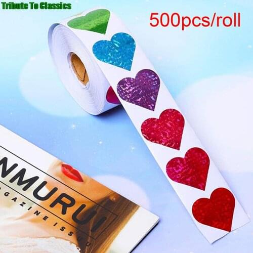 500PCS Favor Heart Shape Love Valentines Day Sticker Sealing Stickers Gift Decoration Birthday Party