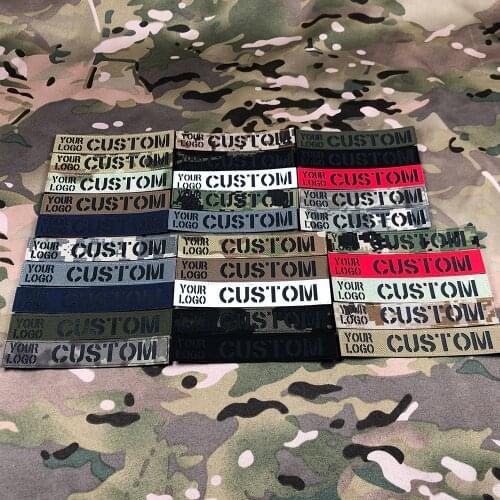 Custom Your Logo Patch Name Tapes Laser Cutting IR IFF Infrared Reflection Black Letters Morale Tactics Military Airsoft