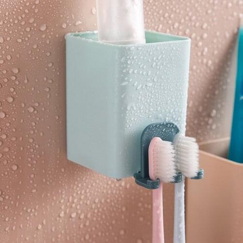 Wall-mounted dust-proof toothbrush storage rack bathroom accessories punch-free storage rack household bathroom accessories