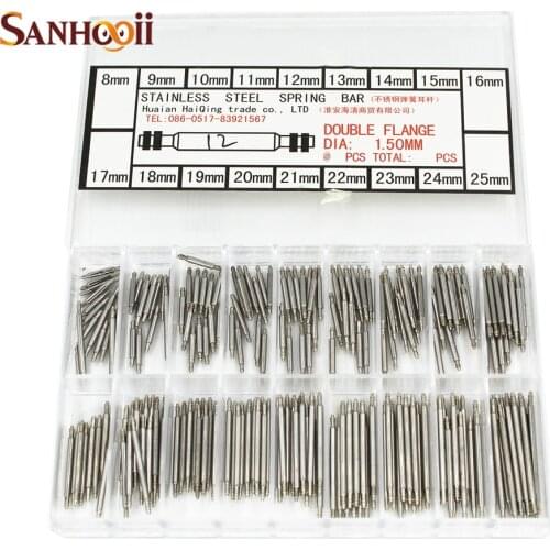 Stainless Steel spring bar 1.5MM Diameter Watch Belt Connectors 18 Different Size Spring rod Screws Tools For Watch