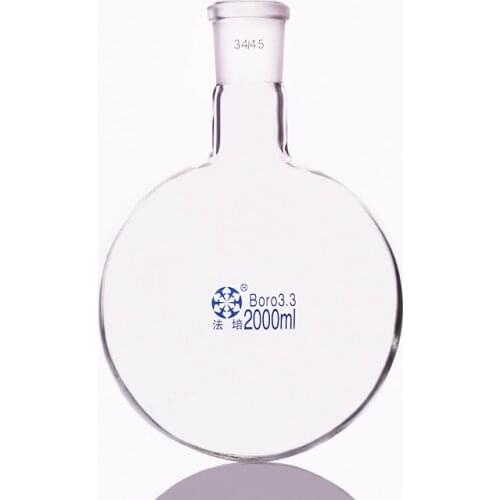 Single standard mouth round-bottomed flask,Capacity 2000ml and joint 34/45,Single neck round flask