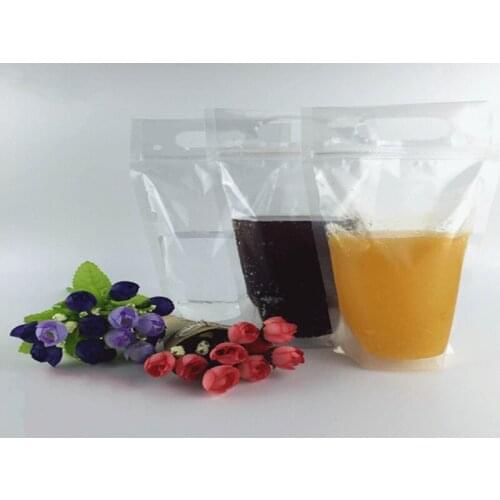 1000pcs 13cmX23cm+4cm Transparent Self-sealed Plastic Beverage Bag Container Fruit Juice Food Storage Bag