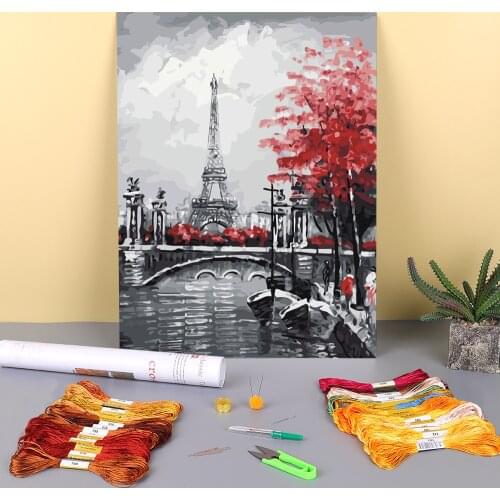 Landscape Pre-Printed 11CT Cross-Stitch DIY Embroidery Full Kit DMC Threads Needlework Handiwork Knitting Craft Design Decor