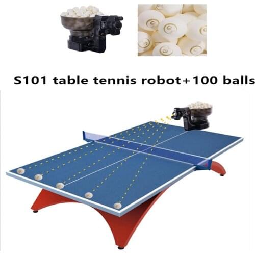 SUZ Table Tennis Robot Gift for men S101 Table Tennis Trainer with 40+ ping pong balls for adult kid father Gift Racquet sport