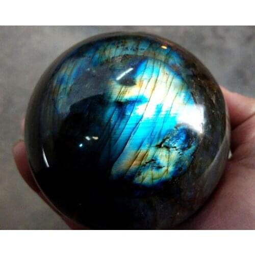 SCY A j00564 Natural Labradorite quartz crystal sphere ball healing