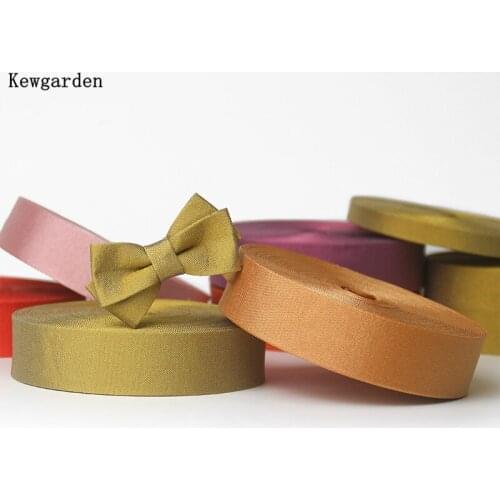 Kewgarden 1.5" 1" 2.5cm 4cm Reflective Silk Fabric Layerling Cloth Ribbon DIY Bow Accessories Handmade Tape Carfts 11 Yards