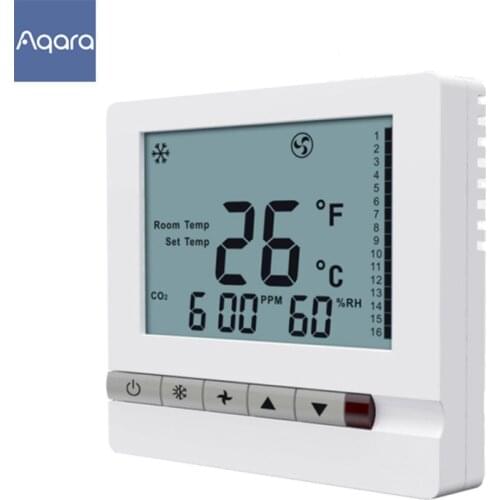 Aqara air conditioning panel thermostat S2 works with Mi Home APP, central air conditioning controller floor heating controller