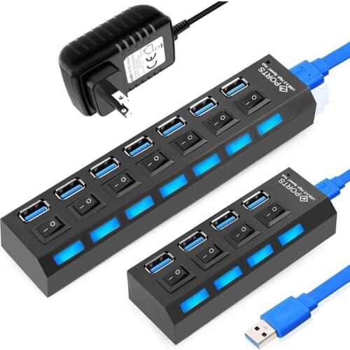 USB 3.0 HUB USB HUB 2.0 USB Splitter USB 3 Hab Use Power Adapter Hub USB 3.0 4/7 Port Expander Windows PC Computer Accessories