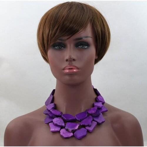 Splendid Purple Beads Wedding Statement Necklace Set African Purple Stone Events Women Jewelry 7 Colors Free Shipping TN147
