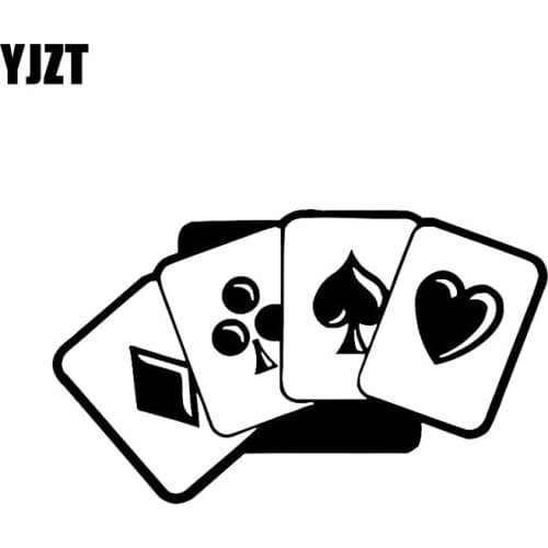 YJZT 14.6*8.7CM Cartoon Poker Car Sticker Vinyl Graphic Decor High Quality Decals C12-0081